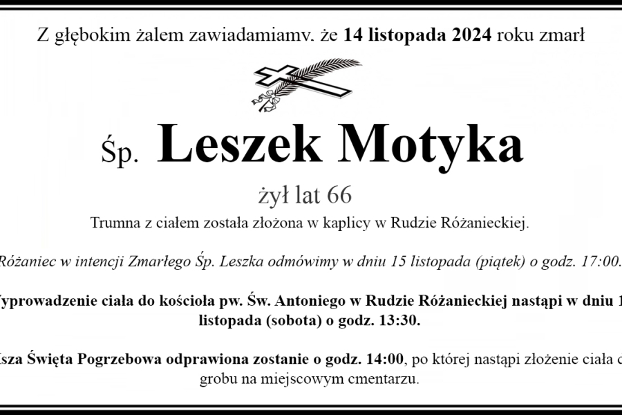 Zmarł Leszek Motyka